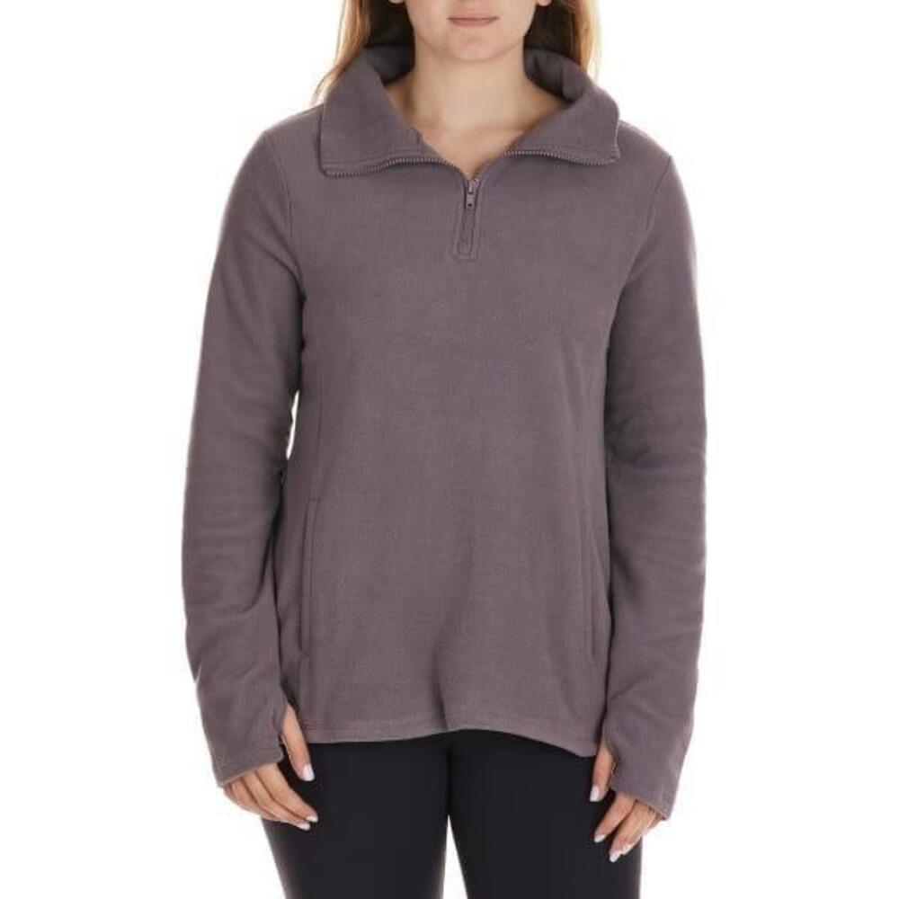 L Womens Eddie Bauer Fleece 1/4-Zip Pullover Sweater - Color SHARK or Purple